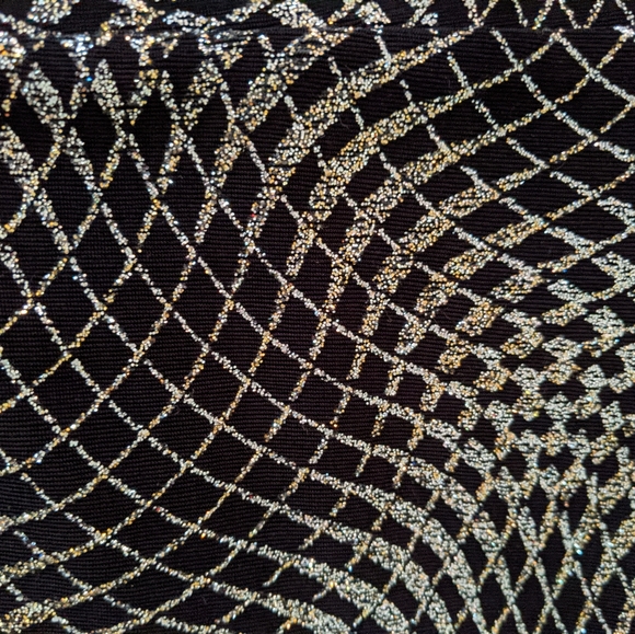 VTG '90s Glitter Party Crop Blouse M - Picture 8 of 12